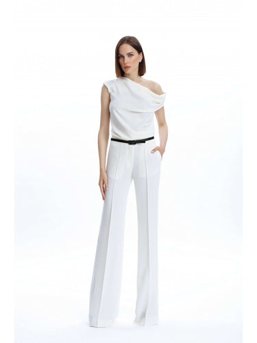 Wide Leg Off-White Trousers