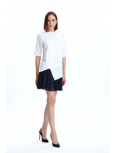 Asymmetrical Ecru Blouse
