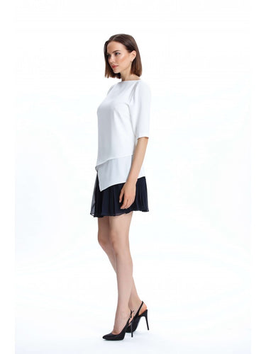Asymmetrical Ecru Blouse