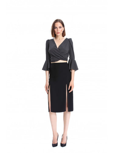 Black Skirt with Double Slits