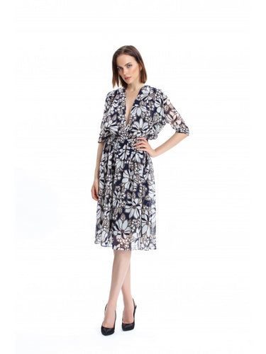 Floral Patterned Blouse Dress