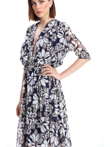 Floral Patterned Blouse Dress