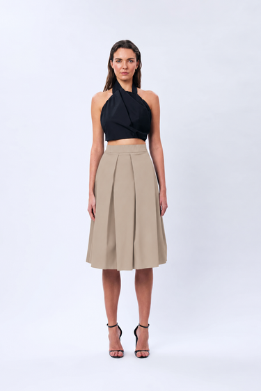 Pleated Cashmere Skirt