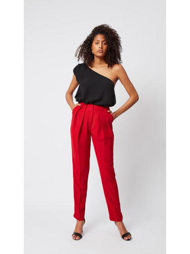 One-Shoulder Black Blouse