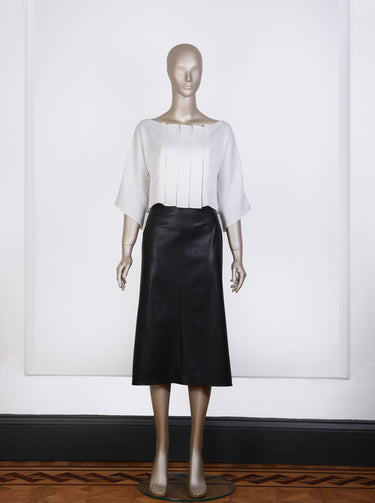 Pleated Detail Ecru Blouse