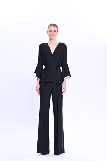 Blouse with Ruffled Sleeves