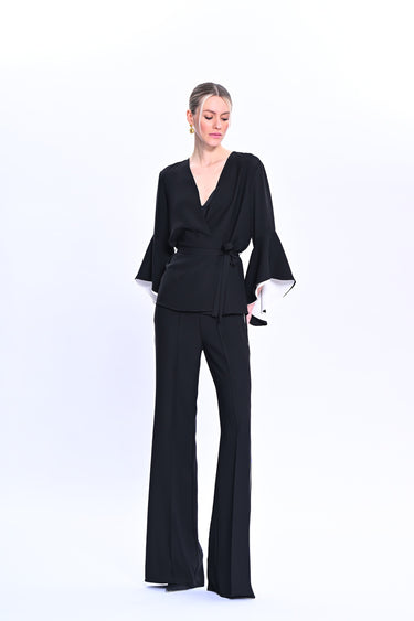 Blouse with Ruffled Sleeves