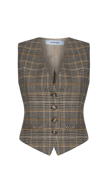 Yellow Plaid Vest