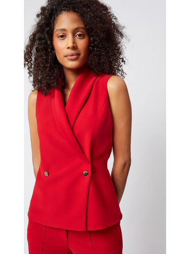 Double-breasted Red Vest