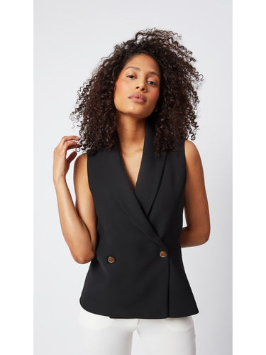 Double-breasted Black Vest
