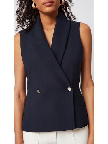 Double-breasted navy vest