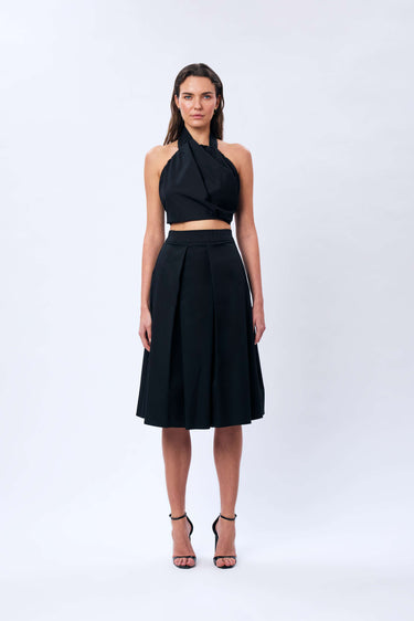 Pleated Cashmere Skirt