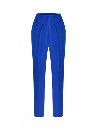 Navy Blue Pleated Trousers