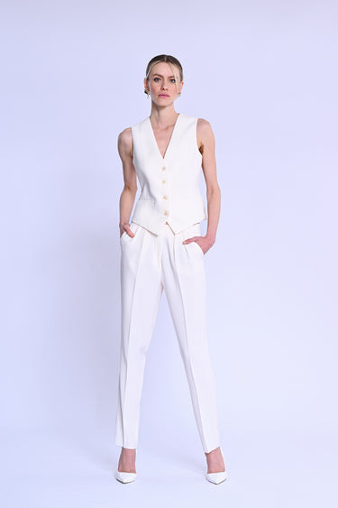 Pleated Off-White Trousers