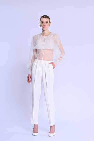Pleated Off-White Trousers