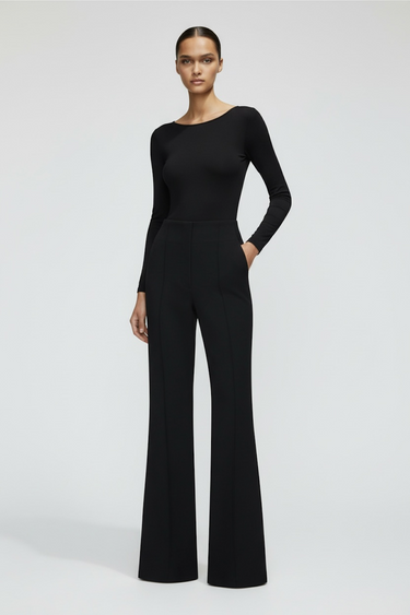 Ribbed Black Trousers