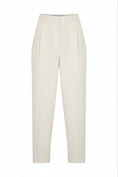 Pleated Off-White Draped Trousers
