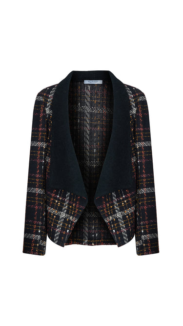 Shawl Collar Plaid Jacket