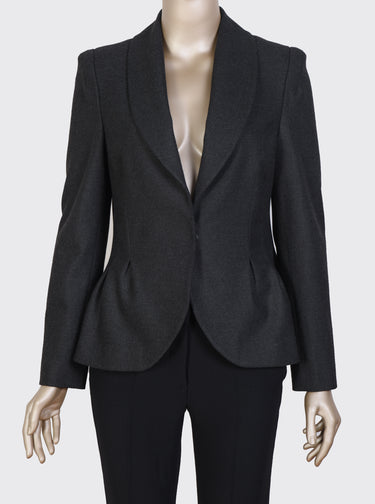 Shawl Collar Smoke Gray Jacket