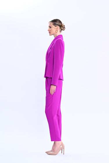 Double-breasted fuchsia jacket