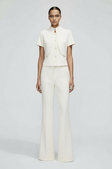 Kısa Kol Ekru Ceket