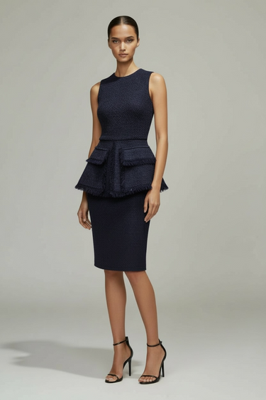 Fidan Şimşek Tweed Sleeveless Blouse