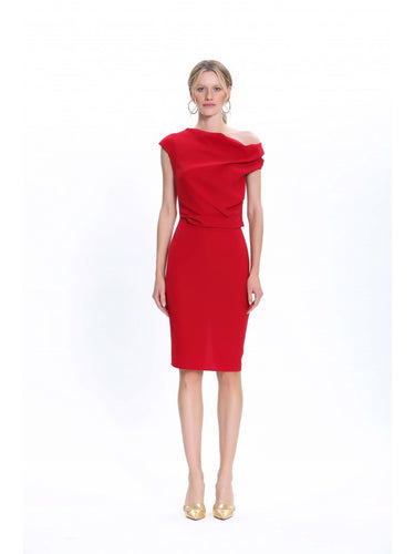 Low-Cut Short-Sleeved Dress