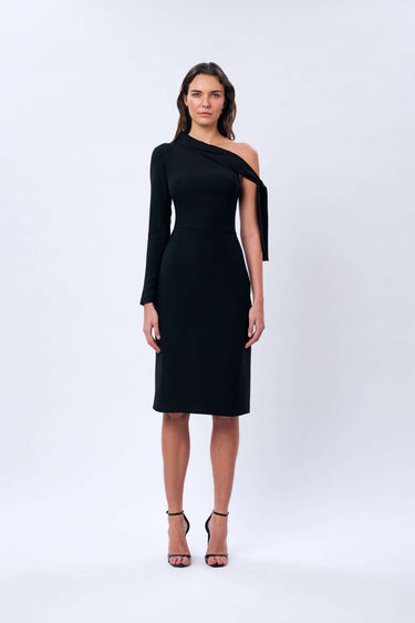 One-Sleeve Knot Detail Dress