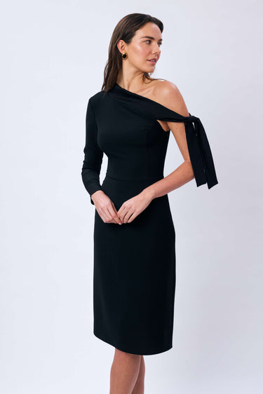 One-Sleeve Knot Detail Dress