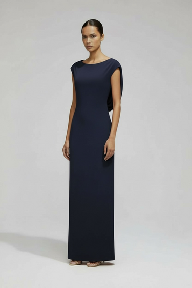 Backless Dress / NAVY BLUE