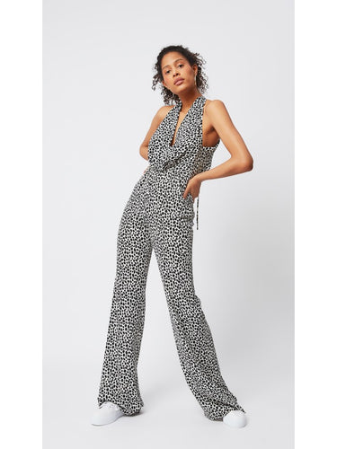 Halter Neck Spotted Jumpsuit