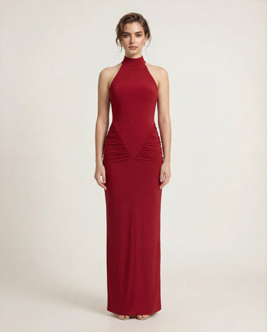 Swimmer Neck Evening Dress