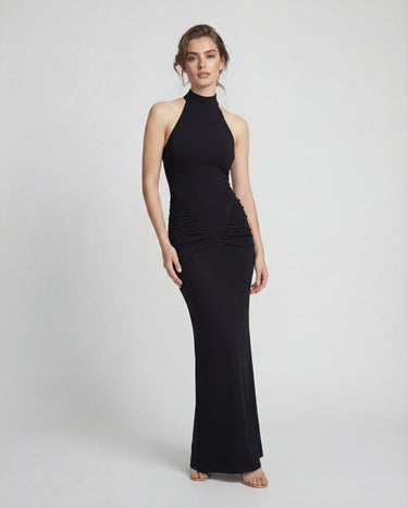 Swimmer Neck Evening Dress