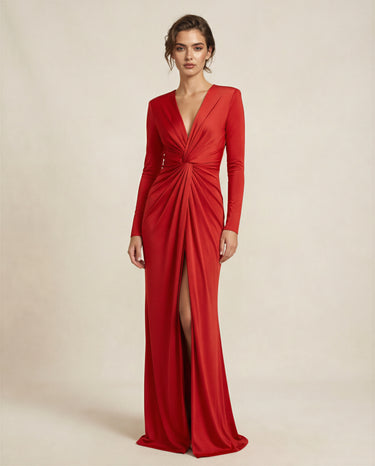 Evening Dress with Knot Detail