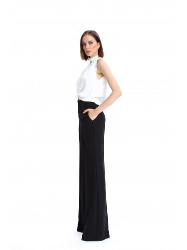 Wide-Leg Black Trousers