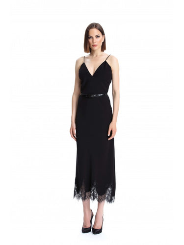 Fidan Şimşek Black Dress with Lace Details