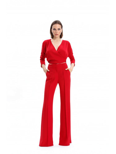 Kruvaze Kırmızı Bluz