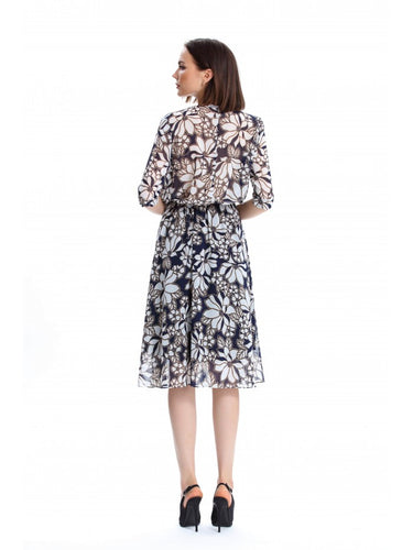 Floral Patterned Blouse Dress