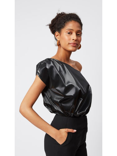 Deri Görünümlü Bluz