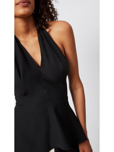 Boyundan Bağlamalı Siyah Bluz