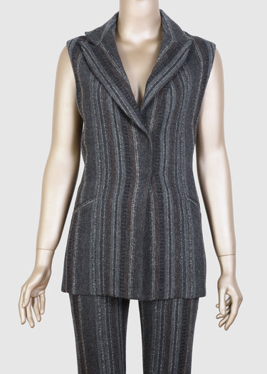 Çizgi Desenli Yelek