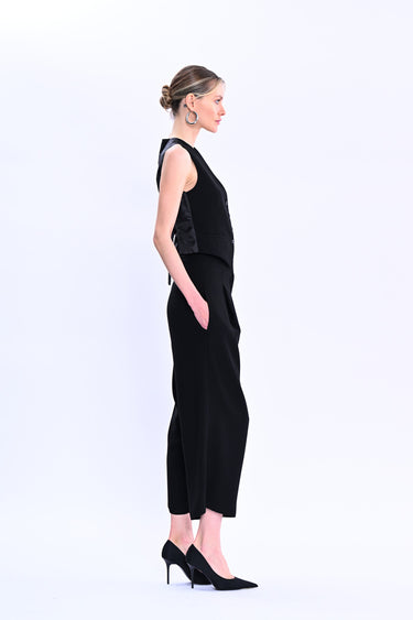 Siyah Önden Düğmeli Yelek