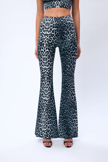 Leopar Desenli İspanyol Paça Pantolon