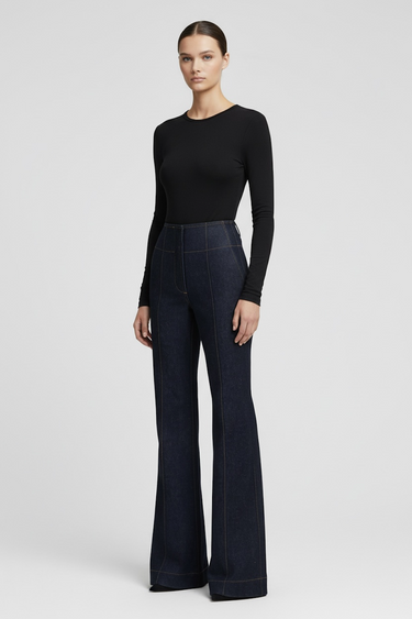 Nervürlü Jean Pantolon