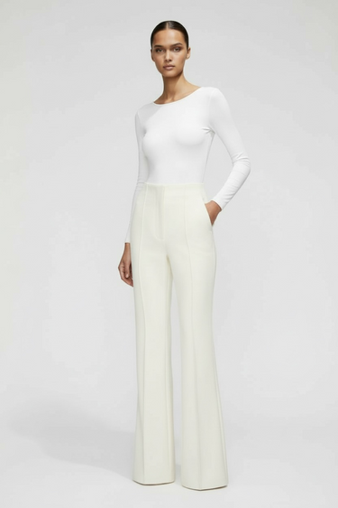 Nervürlü Ekru Pantolon