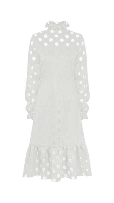 Ecru Polka Dot Dress