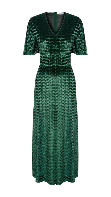 Velvet Dress with Waistband