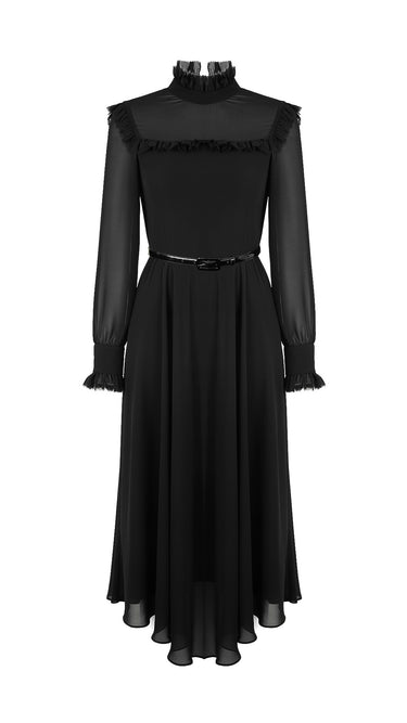Ruffled Chiffon Dress
