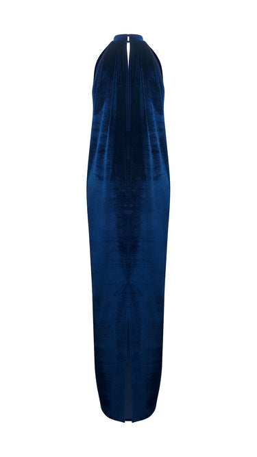 Velvet Dress with Gathered Neckline