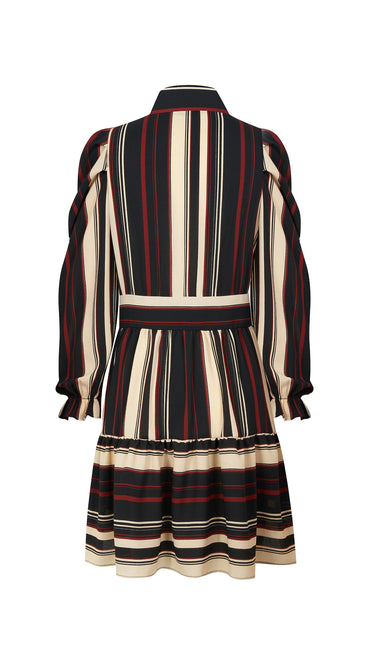 Striped Shirt Collar Dress